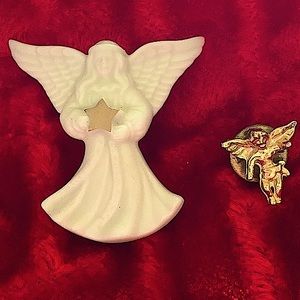 Vintage Lenox porcelain angel pin.